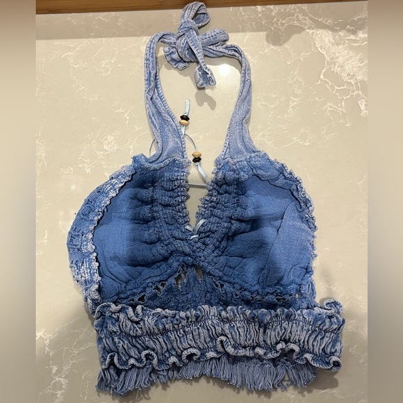 blue crop top made locally w/ organic cotton - Picture 5 of 5